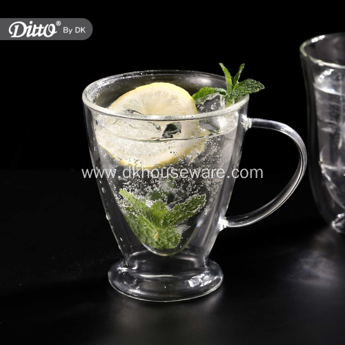 Heat Resistant Insulated Double Wall Glass Beer Cup